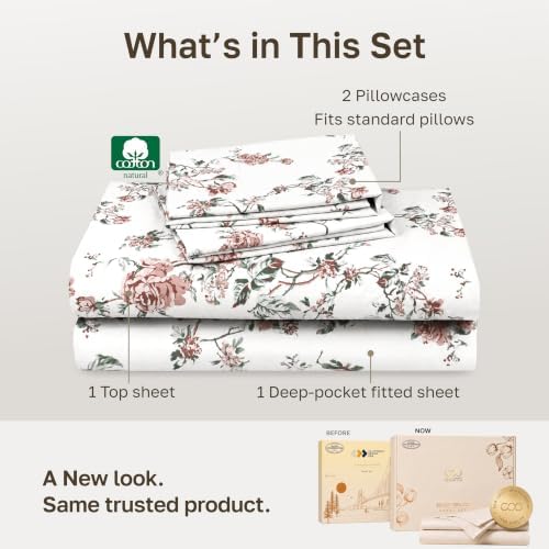 California Design Den Soft 100% Cotton Sateen Queen Sheet Set, 4 Pcs