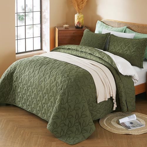 EVENHUG Quilt King Size Bedding Set with Pillow Sham Lightweight Bedspreads Coverlet Soft Reversible Bed Cover for All Season 3 Piece