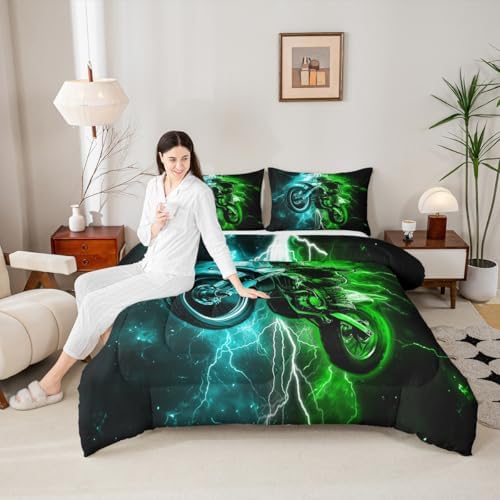 Feelyou Racing Motocross Rider Kids Bedding Set Boys Girls Full Size