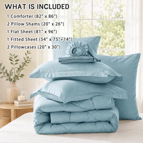 Anluoer Full Size Comforter Sets, 7 Piece Bed in a Bag Full Bedding Sets
