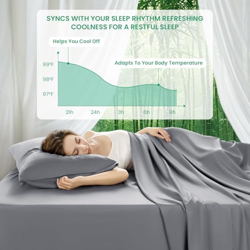 SONORO KATE 100% Viscose Derived from Bamboo_Sheets Queen Size,4PC
