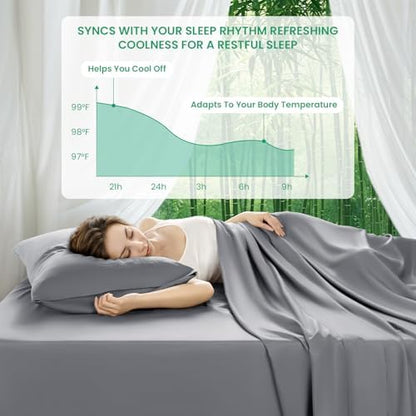 SONORO KATE 100% Viscose Derived from Bamboo_Sheets Queen Size,4PC