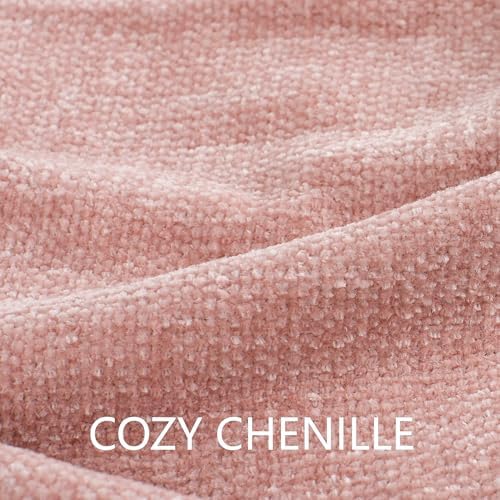 Chenille Throw Blanket for Couch 60" x 80" Twin, Dusty Pink