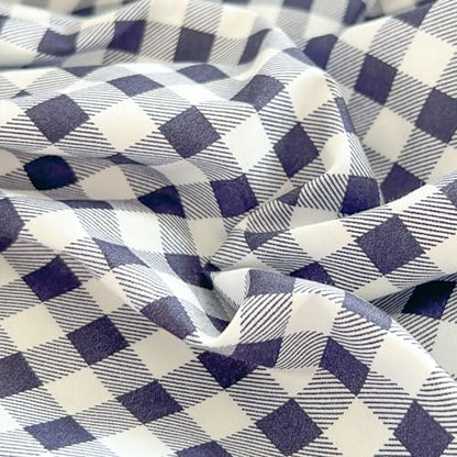 NSNLGSGC Navy Gingham Duvet Cover Set, Twin, Dark Blue Grid