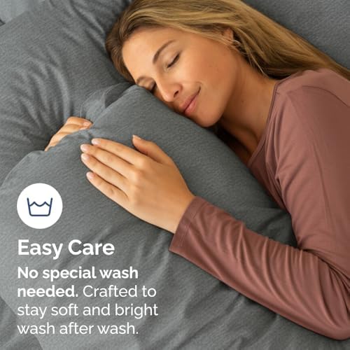 Standard Pillow Cases Set of 10 - Soft Pillowcase Covers - Heathered Grey