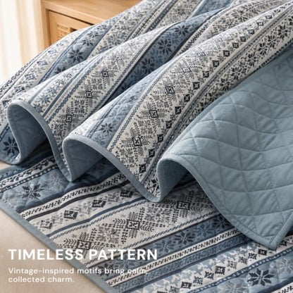 WRENSONGE Boho Queen Quilt-Bohemian Quilts Queen Size Quilt Bedding Set