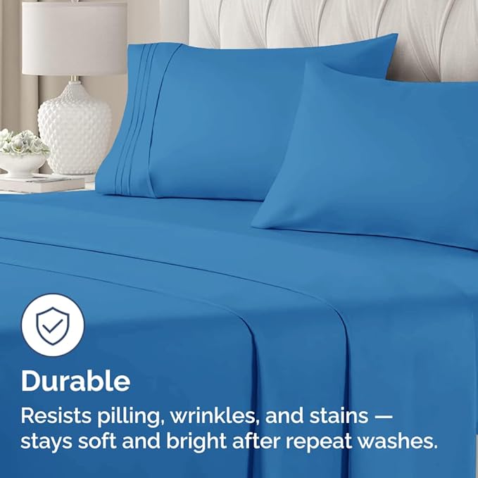King Standard Pillow Cases Set of 4 - Soft Hotel Quality Pillowcase Covers - Comfy Bedding for Women, Men, Kids & Teens - Machine Washable Pillow Protectors - 4 Piece Set - King Standard Royal Blue