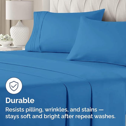 Standard Pillow Cases Set of 4 - Ultra Soft Hotel Quality Pillowcase Covers - Comfy Bedding for Women, Men, Kids & Teens - Machine Washable Pillow Protectors - 4 Piece Set - Standard Size Royal Blue