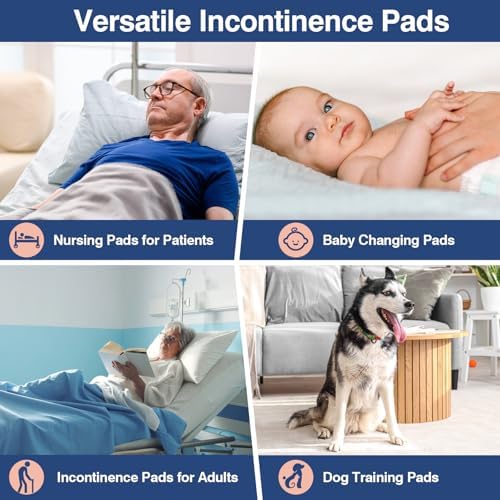 MKISS Tear-Resistant Bed Pads 40" x 40"(40 Count), Disposable Super Absorbent Incontinence Underpads, Extra Large and Thicken Chucks Pads for Adults, Children, Babies, Elderly and Pets