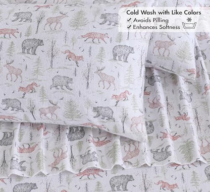 RUVANTI Flannel Sheets Full Size, Wildwood Tapestry