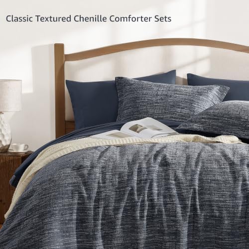 MaiRêve Queen Comforter Set Chenille Textured 7 Pieces Bed in a Bag