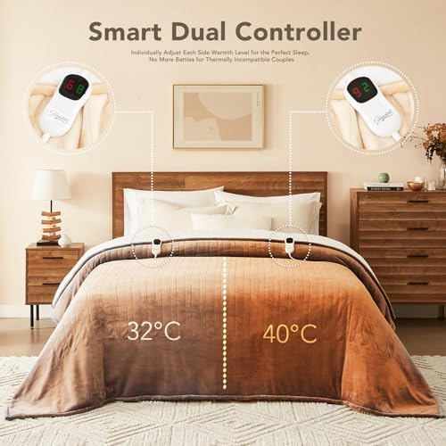 Homemate Heated Electric Blanket King Size 100"x 90" Heating Blanket