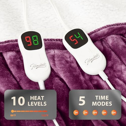 Homemate Heated Electric Blanket Queen Size 84"x 90" Heating Blanket