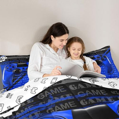 Feelyou Gamer Comforter Set Queen Size Game Controller Comforter for Kids