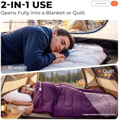 Sleeping Bags for Adults,Compact Lightweight Backpacking Sleeping Bag with Compression Sack for Youth, Camping Essentials Gearfor Hiking Travel Climbing Outdoor&Indoor Use