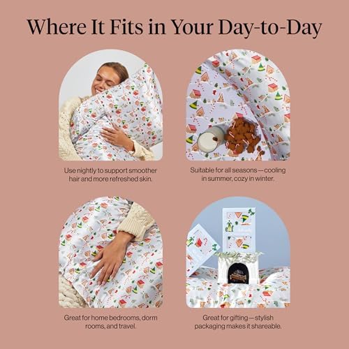 Kitsch x Elf Periwinkle Christmas Satin Pillowcase - King Size 19x36