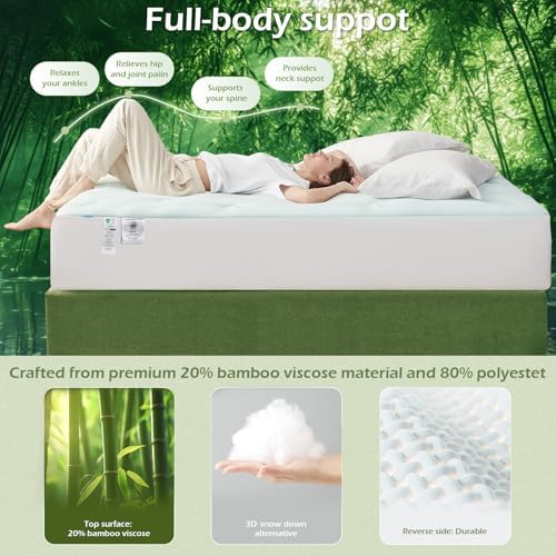 Hansleep California King Mattress Topper Memory Foam, Mattress Pad