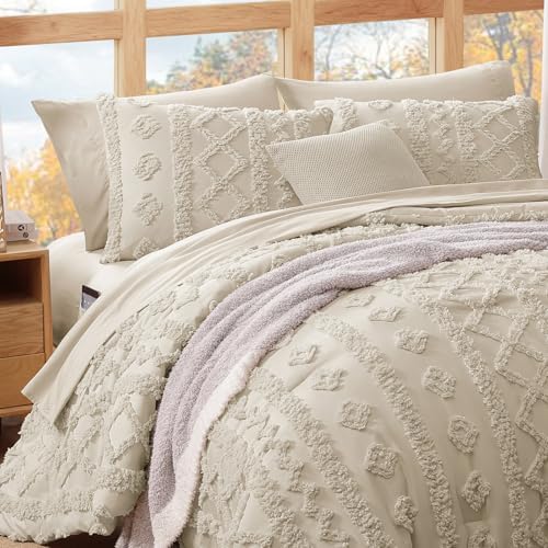 Oversized Queen Comforter Set- 7 Pieces Bed in a Bag Queen Bedding Sets