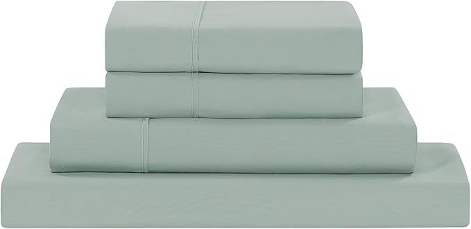 Modern Threads Soft Microfiber Solid Sheets - Luxurious Microfiber Bed Sheets - Includes Flat Sheet, Fitted Sheet with Deep Pockets, & Pillowcases Smoke Queen