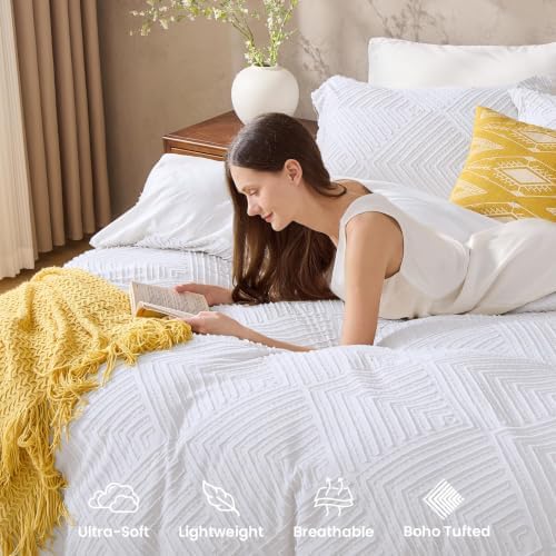 JOLLYVOGUE Duvet Cover King, 3-Piece, Ultra Soft Pre-Washed Microfiber