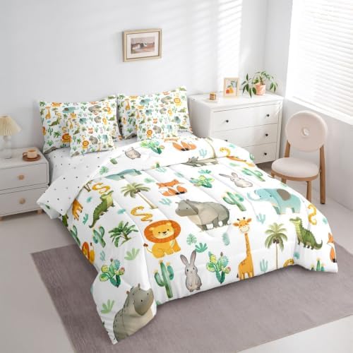 Erosebridal Wild Animals 7 Piece Comforter Set Full