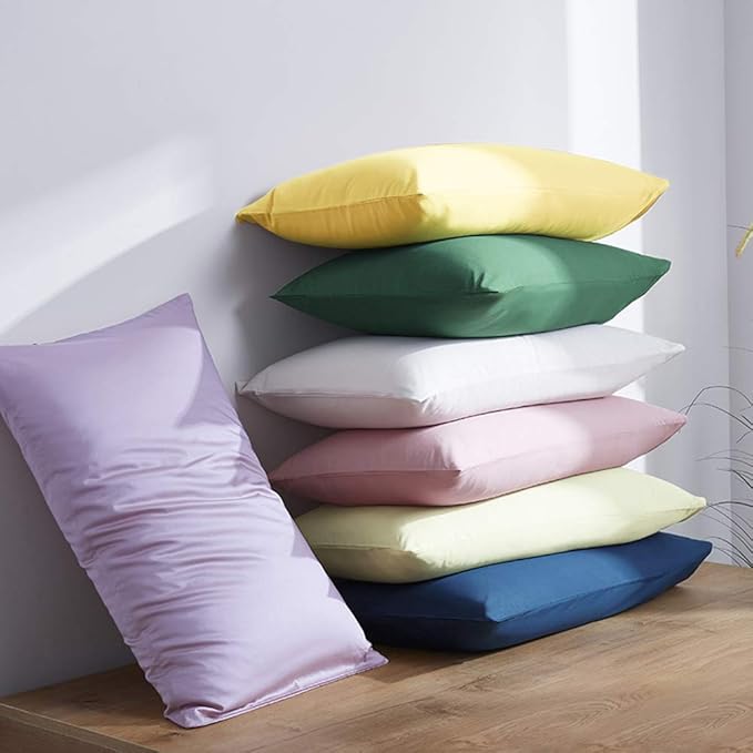 NTBAY Egyptian Cotton King Pillowcases - Set of 2, 500 Thread Count Cotton Pillowcases - Soft and Breathable Envelope Closure Pillow Cases - 20x36 Pillow Covers for Bed, Light Grey