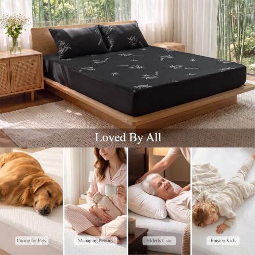 King Size Waterproof Mattress Protector Natural Cooling Bamboo Viscose