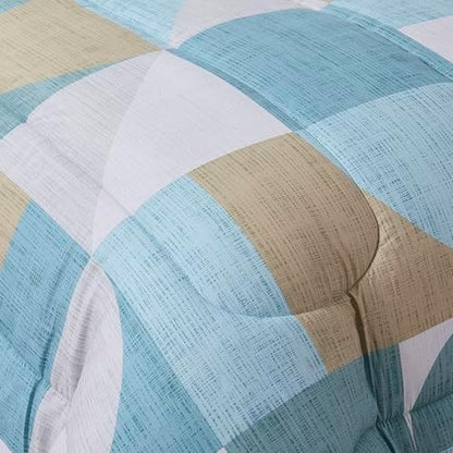 Geometric Comforter Set Queen with Sheets Bed in a Bag – Deep Pocket Fitted Sheet with Elastic Corners, Cozy Comforter, Pillowcases & Shams – Soft Microfiber All Season Bedding – Machine Washable