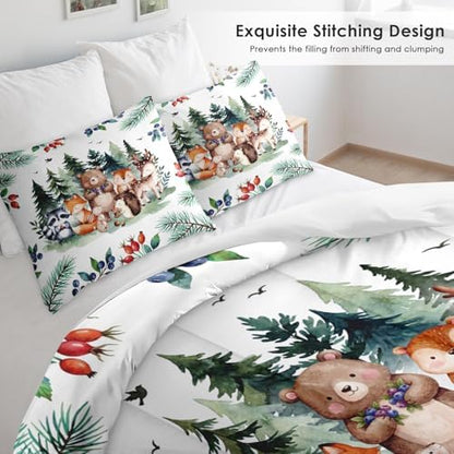 Pamnest Full Comforter Set, 3 Pieces Safari Woodland Bedding, All Season