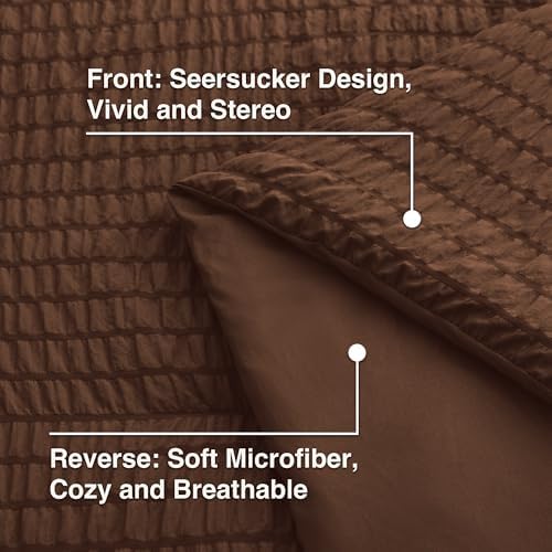 Love's cabin Seersucker Brown California King Comforter Set