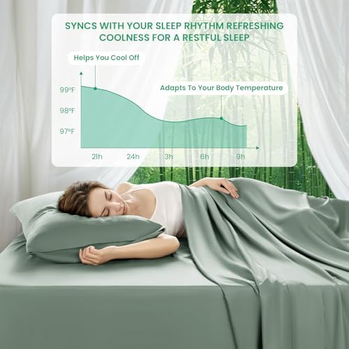 SONORO KATE 100% Viscose Derived from Bamboo_Sheets Cal King Size,4PC