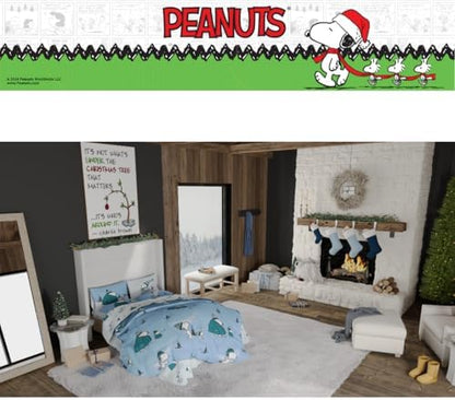 Collectibles Peanuts Snoopy Puffer Holiday & Christmas Bedding Super Soft Comforter and Sheet Set with Sham, 7 Piece Queen Size (Officially Licensed Product) By Franco