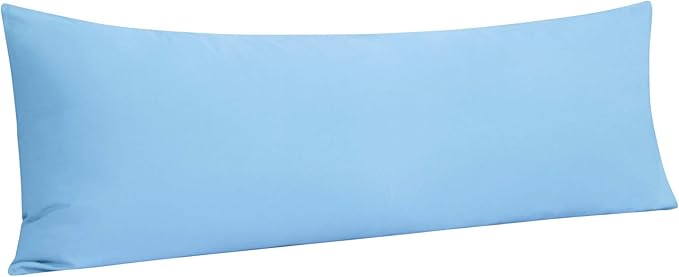 NTBAY Body Pillowcase - Brushed Microfiber 20x54 Pillowcase - Soft, Wrinkle-Free, Fade-Resistant, Stain-Resistant, Sky Blue Body Pillow Cover with Envelope Closure - 20x54 Inches, Sky Blue
