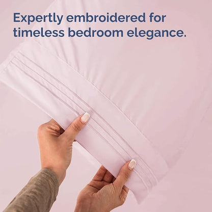 King Pillow Cases Set of 4 - Ultra Soft Hotel Quality Pillowcase Covers - Comfy, Cozy & Wrinkle Free - Shrinkage and Fade Resistant - Machine Washable Pillow Protectors - 4 Piece Set - Lavender Pink