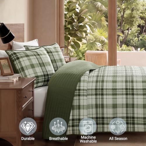 Queen Quilt-Lightweight Bedspread Plaid Quilt Queen Size Quilt Bedding Set