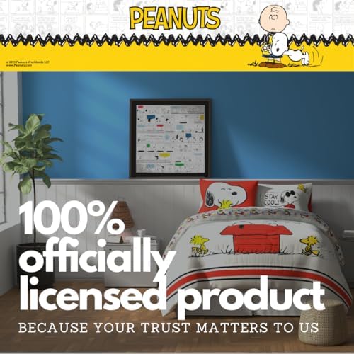 Peanuts Charlie Brown & Snoopy Classic Pals Super Soft Comforter and Sheet Set, 5 Piece Full Size, (Officially Licensed Product) Franco Collectibles