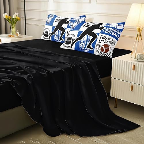 Helloosun 5PCS Twin Football Comforter Set,Sports Bedding Sets for Boys,Twin Boys Comforter Set,Football Bedding Set with Sheets，Pillowcases
