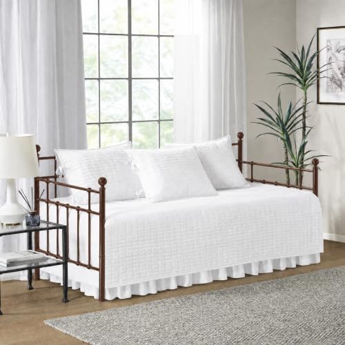 Comfort Spaces Kienna Daybed Cover Set 5 Piece with Bedskirt, 75 x 39 White