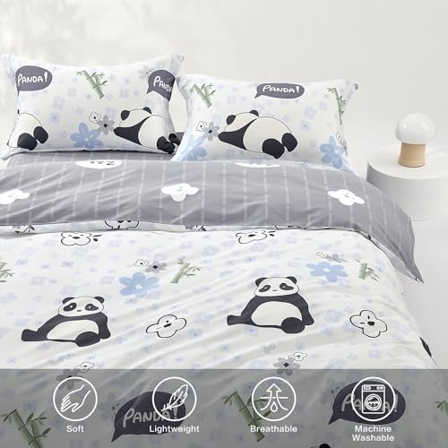 SAPHREAS Home Cute Duvet Cover Set 3pcs Animal Comforter Cover Full Size 100% Cotton Duvet Cover Set 1 Duvet Cover 2 Pillow Shams