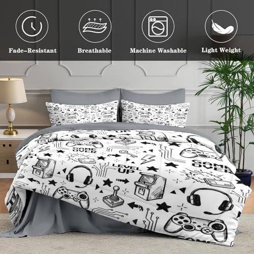 WeCozy 7 Pieces Full Comforter Set for Boys - Gaming Bedding for Kids