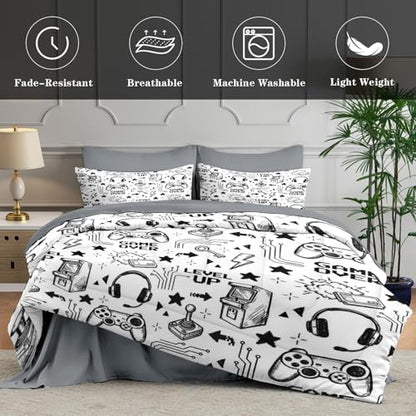 WeCozy 7 Pieces Full Comforter Set for Boys - Gaming Bedding for Kids