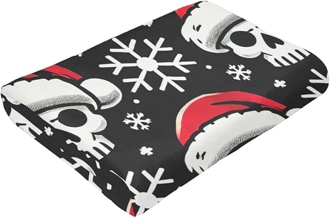 Gothic Christmas Skull Blanket Super Soft Warm Fluffy Fleece Flannel Throw Blanket Cozy Fuzzy Plush Stuff Bedding Blankets Gifts for Women Kids Boys Girls Adults 80"X60"