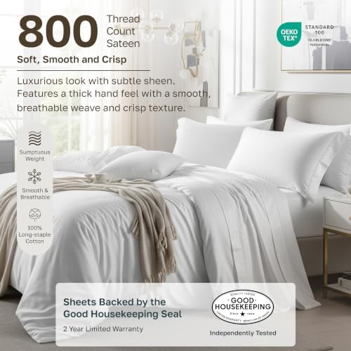 California Design Den 800 Thread Count California King Sheets, Fresh Clay