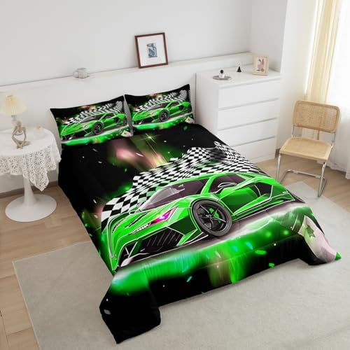 Feelyou Race Car Bedding Set Queen Size for Kids