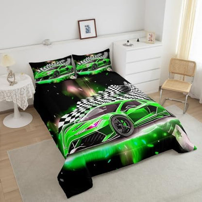 Feelyou Race Car Bedding Set Twin Size for Kids