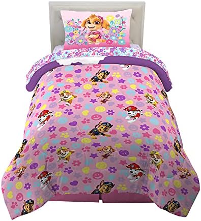 Paw Patrol Girl Kids Bedding Super Soft Comforter and Sheet Set, 5 Piece Full Size, (Officially Licensed Product) by Franco