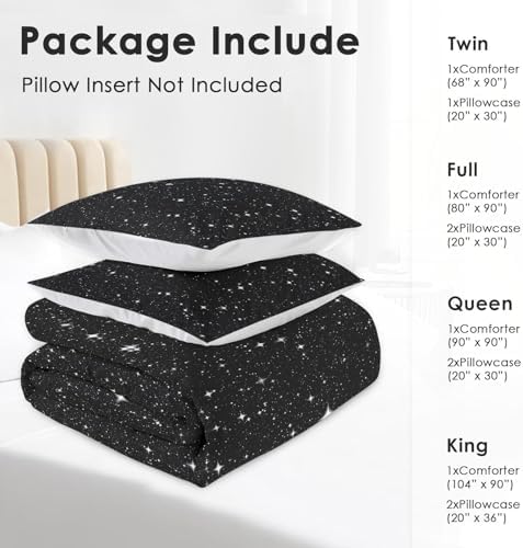 Pamnest Queen Comforter Set, 3 Pieces Space Starry Bedding, All Season