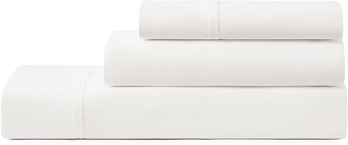 UGG Hedi Twin Sheet Set 3-Piece Luxury Cooling Sheets Deep Pockets Premium Bedding with 1 Pillow Sham Hypoallergenic Machine Washable Soft Lightweight Bed Set for Dorm or Kids Bunk, Twin, White