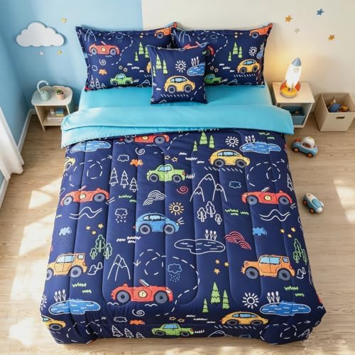 Cars Twin Bedding Set for Boys 6 Pieces Race Car Comforter