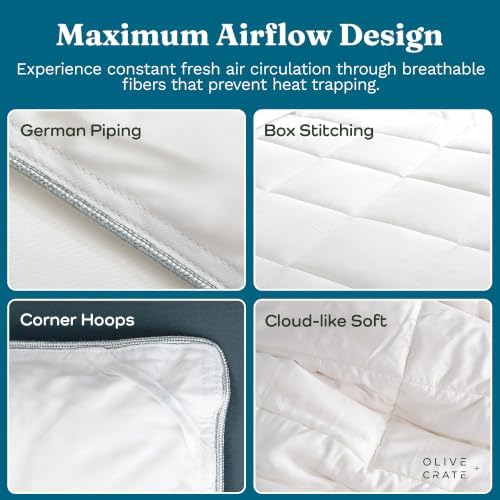 Olive + Crate Bamboo Comforter - Twin XL Duvet Insert, 62"x90"